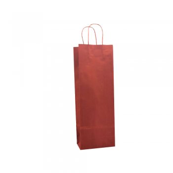 SACOLA KRAFT VINHO . 13,5 X 8 X 39CM 10 PEÇAS VERMELHO