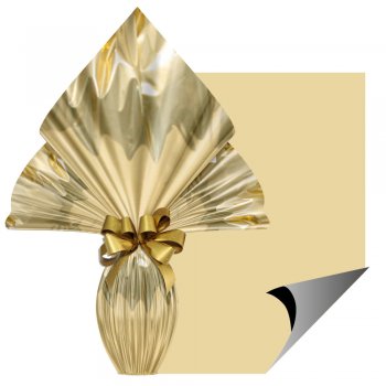 POLI METALIZADO LISO . 70cm x 90cm Pacote 25 Folhas OURO