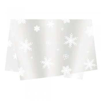 POLI SUJINHO DECORADO SNOW FLAKE 49cm x 69cm Pacote 50 Folhas .
