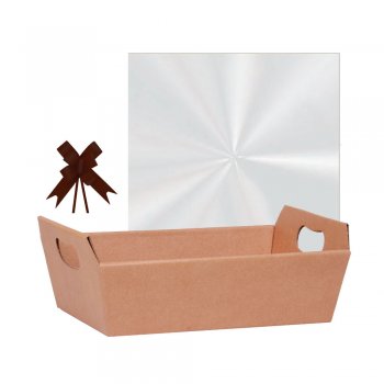 AUTOSSERVIÇO KIT CESTA PAPER LISA Pequena (21,5cm x 8cm x 15cm) Conjunto 3 Peças KRAFT