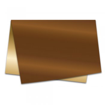 POLI METALIZADO 40mc DUPLA FACE LISO 49cm x 69cm Pacote 40 Folhas MARROM / OURO