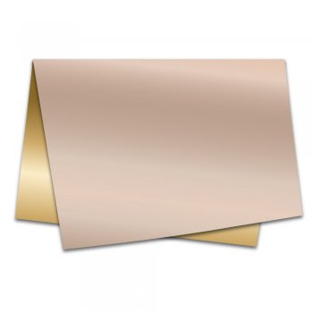 POLI METALIZADO 40mc DUPLA FACE LISO 49cm x 69cm Pacote 40 Folhas NUDE / OURO