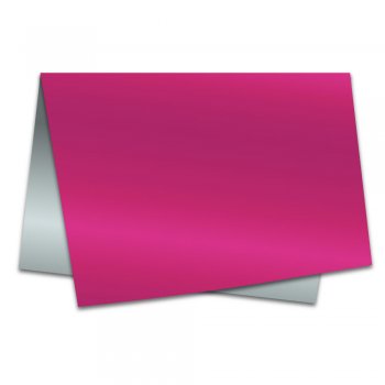 POLI METALIZADO 40mc DUPLA FACE LISO 49cm x 69cm Pacote 40 Folhas PINK / PRATA