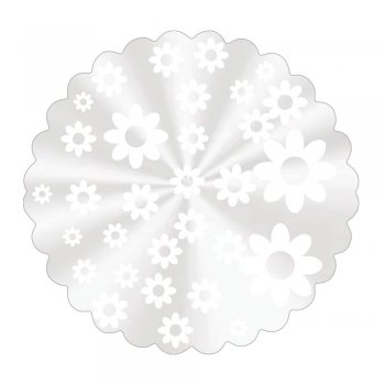 FUNDO PARA DOCE DECORADO FLOR MINI Ø 11cm Pacote 100 Folhas BRANCO