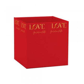CACHEPOT PAPER HOT STAMPING QUADRADO NEW LOVE Pote 15 (15cm x 15cm x 15cm) Pacote 10 Peças VERMELHO