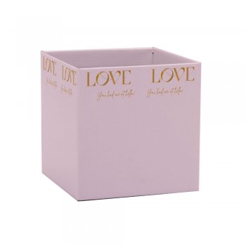CACHEPOT PAPER HOT STAMPING QUADRADO NEW LOVE Pote 15 (15cm x 15cm x 15cm) Pacote 10 Peças ROSA QUARTZ