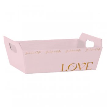 CESTA PAPER HOT STAMPING . NEW LOVE Pequena (21,5cm x 8cm x 15cm) Pacote 4 Peças ROSA QUARTZ
