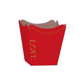 CACHEPOT PAPER HOT STAMPING . NEW LOVE Pote 11 (11cm x 11cm x 9cm) Pacote 10 Peças VERMELHO