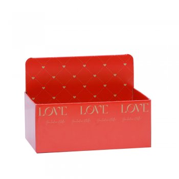 CACHEPOT PAPER HOT STAMPING RETANGULAR ALTO NEW LOVE 24cm x 15cm x 10cm x 17cm Pacote 5 Peças VERMELHO