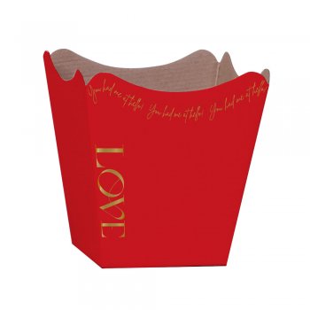 CACHEPOT PAPER HOT STAMPING . NEW LOVE Pote 15 (16cm x 17cm x 11cm) Pacote 10 Peças VERMELHO