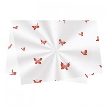 POLI SUJINHO DECORADO BORBOLETA 49cm x 69cm Pacote 50 Folhas .