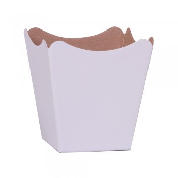 CACHEPOT PAPER . LISO Pote 15 (16cm x 17cm x 11cm) Pacote 10 Peças BRANCO