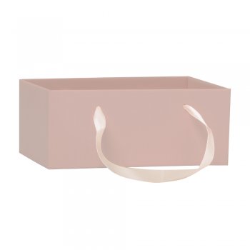 CACHEPOT PAPER RETANGULAR COM ALÇA LISO 24cm x 15cm x 10cm Pacote 5 Peças NUDE