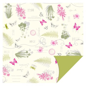 POLI PEROLIZADO 40mc DUPLA FACE SWEET GARDEN 69cm x 69cm Pacote 25 Folhas .