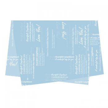POLI MATTE SUJINHO DECORADO LONDON 49cm x 69cm Pacote 50 Folhas AZUL CARIBE