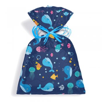 SACO PEROLIZADO PRESENTE OCEANO 30cm x 45cm Pacote 50 Peças .