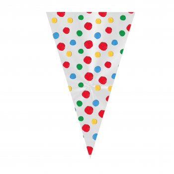 CONE FESTA PEROLIZADO DECORADO OSAKA 18cm x 30cm Pacote 50 Peças .