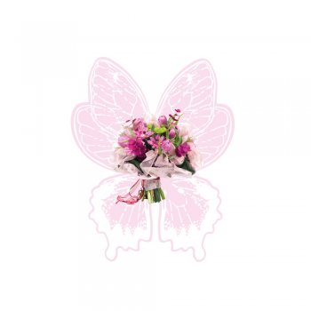 BOUQUET BORBOLETA . KIT COM 8 PEÇAS ROSA QUARTZ/VERDE/BRANCO