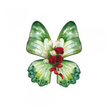 BOUQUET BORBOLETA . KIT COM 8 PEÇAS VERDE