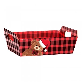 CESTA PAPER . URSO TEDDY NOEL Grande (28,5cm x 20cm x 9cm) Pacote 4 Peças .