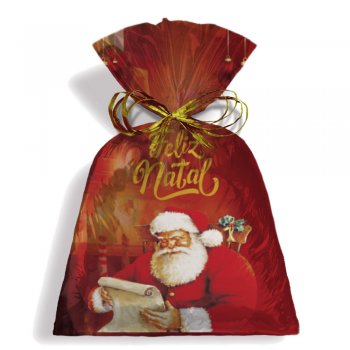 SACO PEROLIZADO PRESENTE NATAL NOEL 29cm x 45cm Pacote 50 Peças .