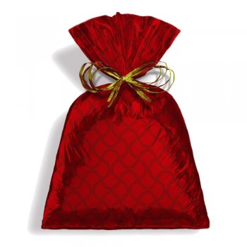 SACO METALIZADO PRESENTE WAVE 20cm x 29cm Pacote 50 Peças VERMELHO