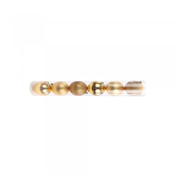BOLA TUBO BRILH/FOSCO/GLITTER . 6cm (BOLS TUBS) JG C/6 PC 1026449 OURO