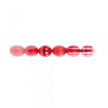 BOLA TUBO BRILH/FOSCO/GLITTER . 6cm (BOLS TUBS) JG C/6 PC 1026473 VERMELHA