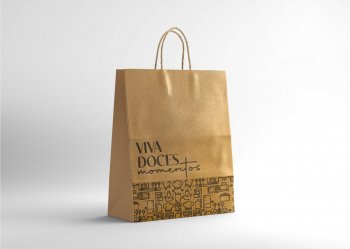 SACOLA DELIVERY DOCES MOMENTOS TAM P 25,5X24X14CM  COM 10 PEÇAS KRAFT