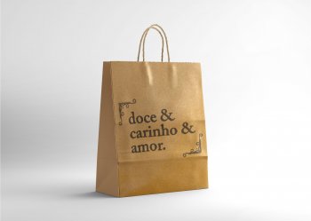 SACOLA DELIVERY DOCE CARINHO TAM M 28X23,5X16CM COM 10 PEÇAS KRAFT