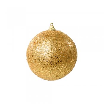 BOLA COM GLITTER . 10cm () JG C/4 PC 1030200 OURO