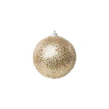 BOLA COM GLITTER CHÁ 8cm () JG C/6 PC 1030203 .