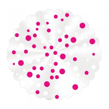 FUNDO PARA DOCE DECORADO POÁ Ø 7cm Pacote 100 Folhas ROSA / BRANCO