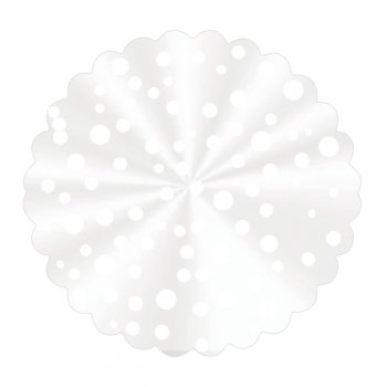 FUNDO PARA DOCE DECORADO POÁ Ø 9cm Pacote 100 Folhas BRANCO / BRANCO