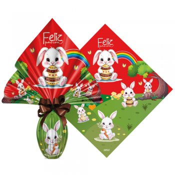 POLI PEROLIZADO PRATIC BOSQUE DO COELHO 24cm x 24cm Pacote 25 Peças VERMELHO