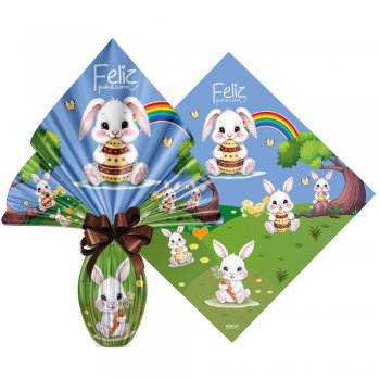 POLI PEROLIZADO PRATIC BOSQUE DO COELHO 24cm x 24cm Pacote 25 Peças AZUL
