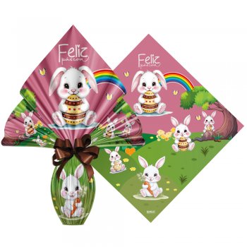 POLI METALIZADO PRATIC BOSQUE DO COELHO 39cm x 39cm Pacote 25 Peças ROSÊ