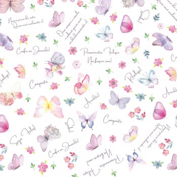 PAPEL DE PRESENTE DECORADO PRIMAVERA 70cm x 100cm Pacote 20 Folhas