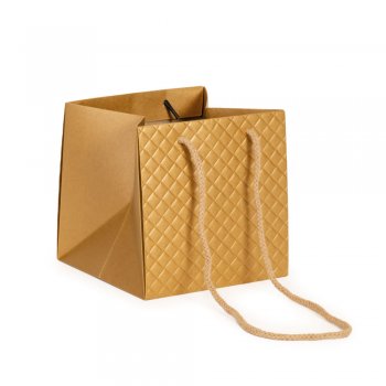 SACOLA BRIGITTE FLORAL 15cm x 15cm x 15cm 1 Peça OURO
