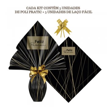 AUTOSSERVIÇO KIT PRATIC RISQUÉ 34cm x 34cm Conjunto 5 Peças PRETO