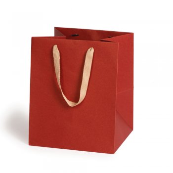 SACOLA QUADRADA . 15X15X18CM 01 PEÇA VERMELHO