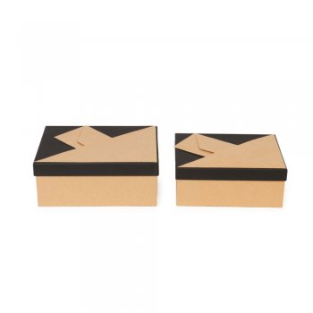 CAIXA MAIL BOXES . . 20cmX15cmX8cm- 22cmX17cmX9cm JOGO 2 PEÇAS PRETA