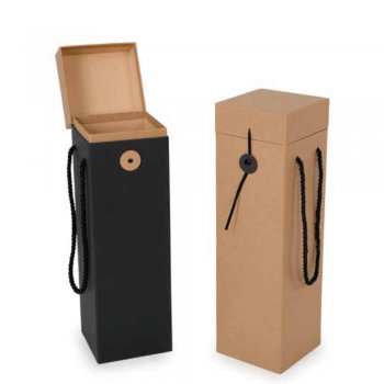 CAIXA LOCK VINHO . 23504 10cmX10cmx33cm 1 PEÇA PRETO / NATURAL KRAFT