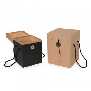 CAIXA LOCK QUADRADA . 22502 JOGO 13,5cmX13,5cmX17,5cm+15,5cmX15,5cmX20cm NATURAL KRAFT