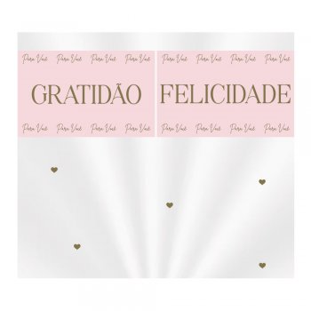 SACO TRANSPARENTE DECORADO ESSÊNCIA 35cm x 59cm Pacote 50 Peças ROSA QUARTZ