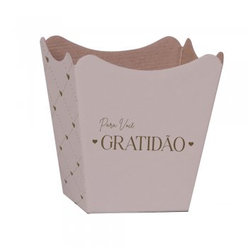CACHEPOT PAPER HOT STAMPING . ESSÊNCIA Pote 15 (16cm x 17cm x 11cm) Pacote 10 Peças NUDE