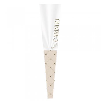 BOTÃO CONE  DECORADO ESSÊNCIA 12cm x 3cm x 50cm Pacote 100 Peças NUDE