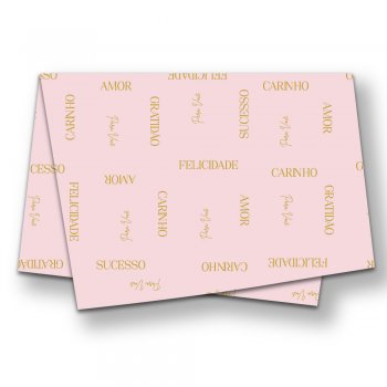 PAPEL DE SEDA DECORADO ESSÊNCIA 50cm x 70cm Pacote 50 Folhas ROSA QUARTZ