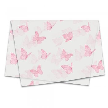 POLI SUJINHO DECORADO BUTTERFLY 49cm x 69cm Pacote 50 Folhas .
