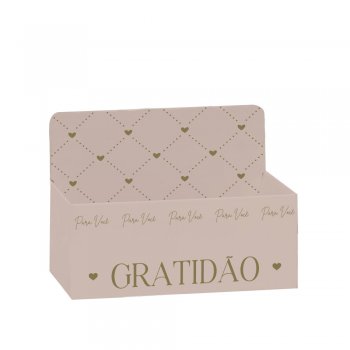CACHEPOT PAPER HOT STAMPING RETANGULAR ALTO ESSÊNCIA 24cm x 15cm x 10cm x 17cm Pacote 5 Peças NUDE